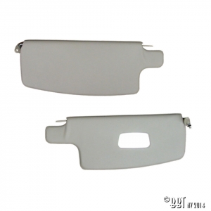 Sun visors, pair, white, with mirror