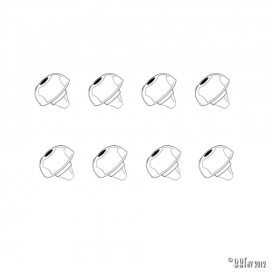 Anti-rattle doorglass, 8 pieces