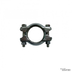 Clamp to mount chrome exhaust pipe or to attach heat exchanger on exhaust each