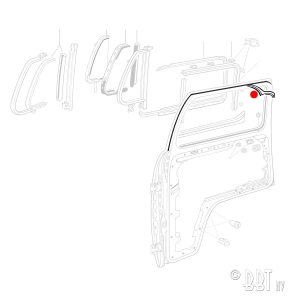 Door seal, right, each German quality