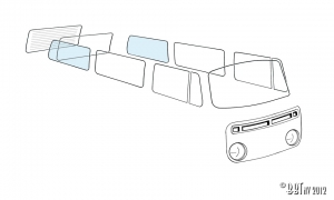 Rear side window L/R