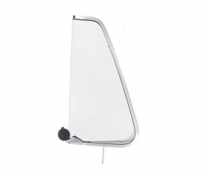 Vent window chrome with lock, left