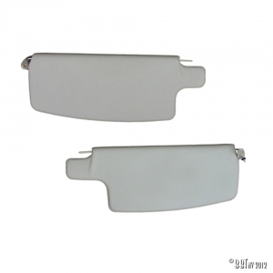 Sun visors, pair, white, with mirror