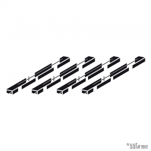 Seat rail bushings T profile 4 pieces