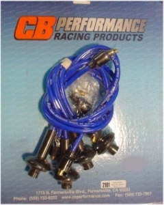 Spark plug wire, with flexible carbon core blue