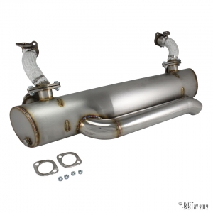 Exhaust, Vintage Speed, with pre-heat risers, Stainless steel
