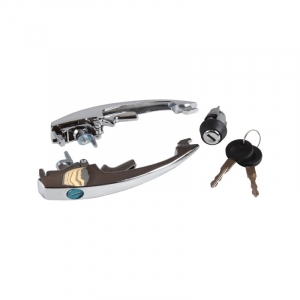 Door handle and ignition lock kit, with same keys for both doors, chrome, left/right